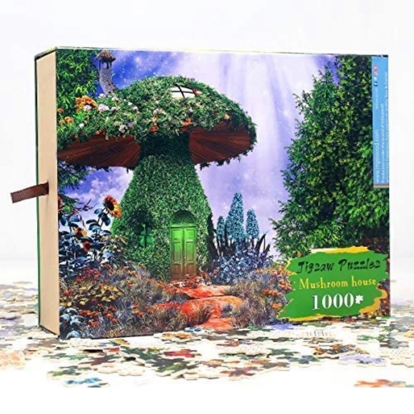 🆕 Ingooood- Jigsaw Puzzles 1000 Pieces for Adult- Fantasy Series-Mushroom House - Picture 5 of 8